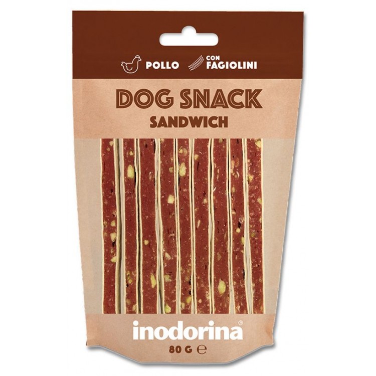 Snack Inodorina Dog Snack Sanwich Pollo/Fagioli 80 g