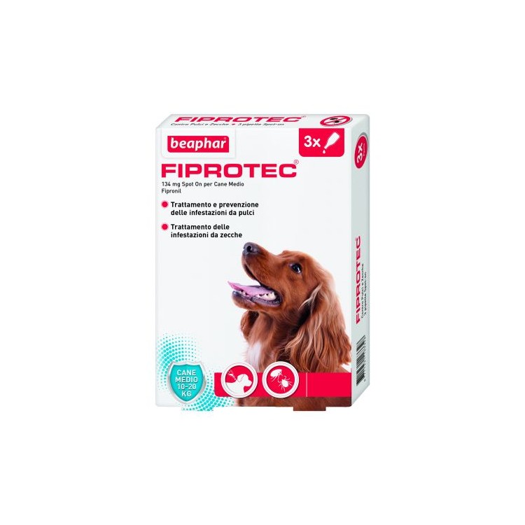 Pipette Beaphar Fiprotec Cane Medio 10-20kg 3 pip.