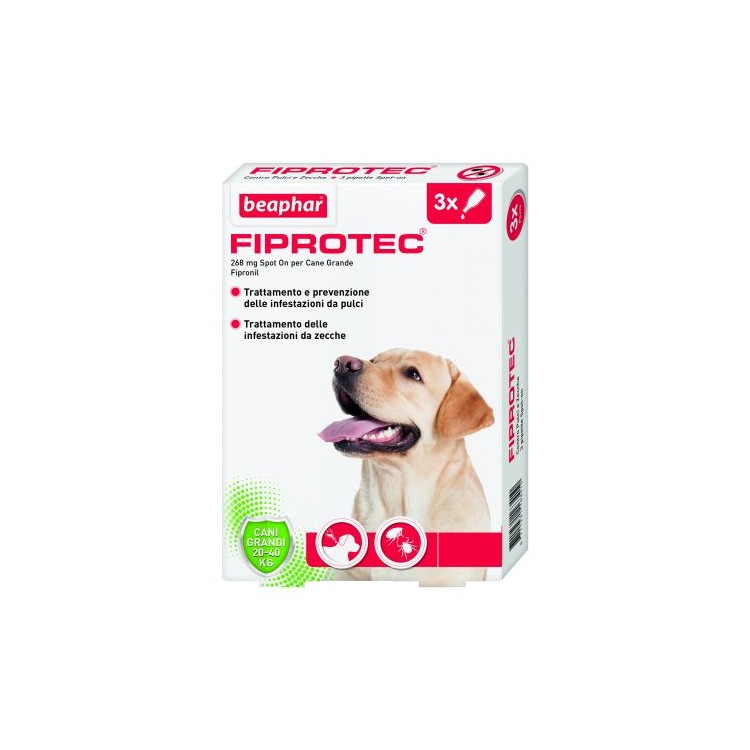 Pipette Beaphar Fiprotec Spot On cani grandi 20-40kg 3 pz