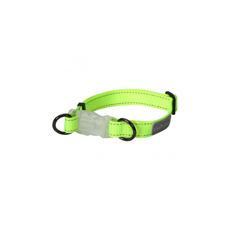 Collare Luce LED  Giallo Fluo tg L con ricarica USB