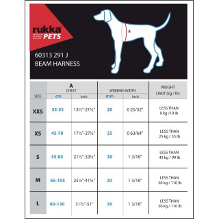 Pettorina Rukka Beam Aqua tg M