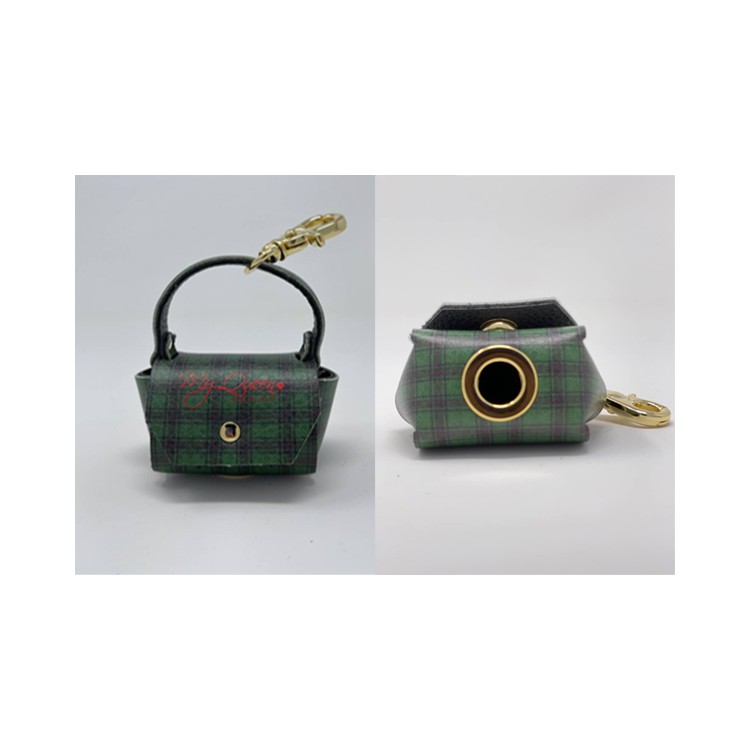 Porta sacchetti My Queen piccolo Tartan Verde galvanica oro