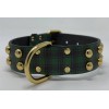 Collare My Queen Tartan Verde borchia Sfera oro galavnica oro 45x3cm