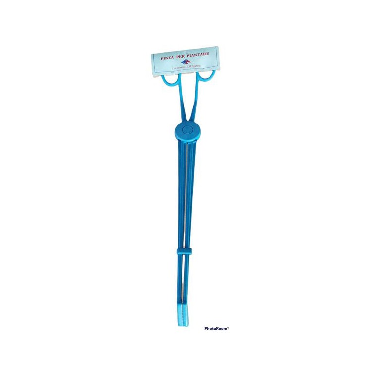 Pinza economica in plastica azzurra punte 45° per piante