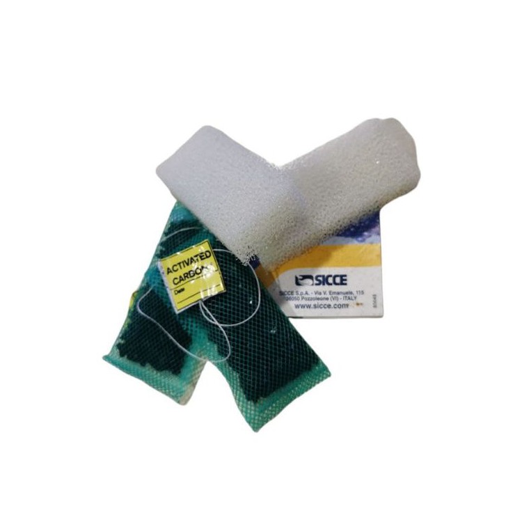 Materiale filtrante 2 spugne + 2 carboni per Moby Dick Sicce