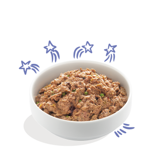 Manzo e Anatra con patata dolce, bloccoli e carote 150gr