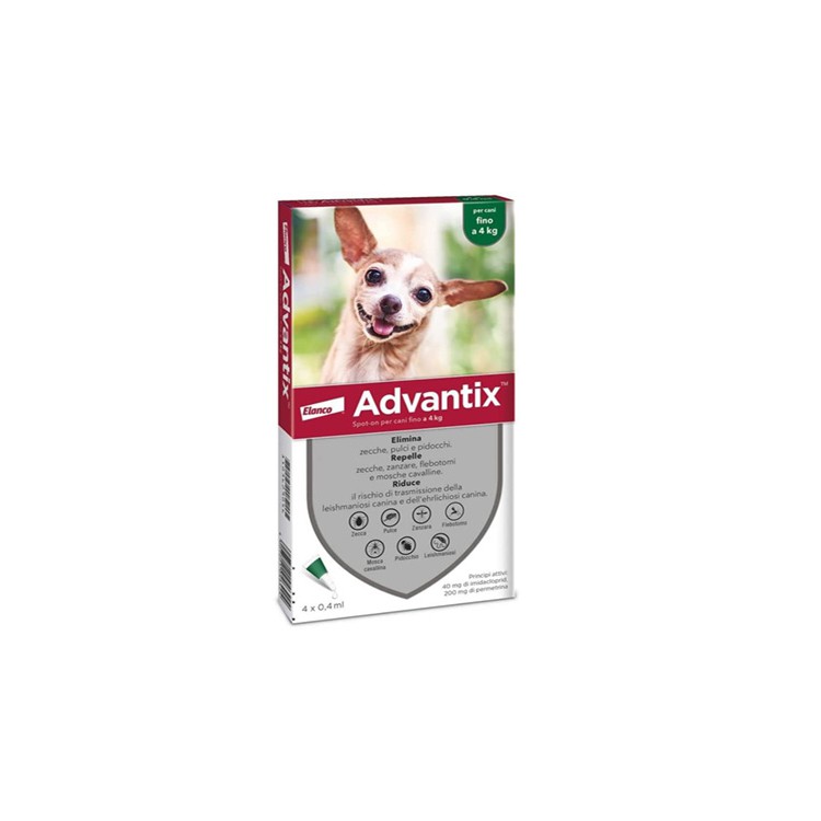 Advantix Spot-On Cani fino a 4kg 4 pipette