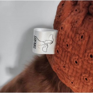 Paraorecchie in cotone ricamato "Tiramisù" Color Terracotta Tg M/L