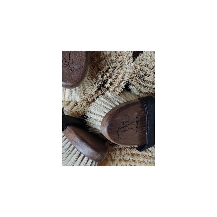 Spazzola Marlis in Teak Birmano con setole di Tampico con cinghiolo